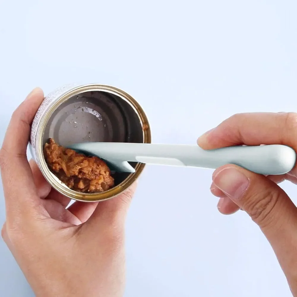 Pet Food Spoon, Pink+Grey,4 Pack|Silica Gel, Mixing Spoons, Canned Scoop, Mini